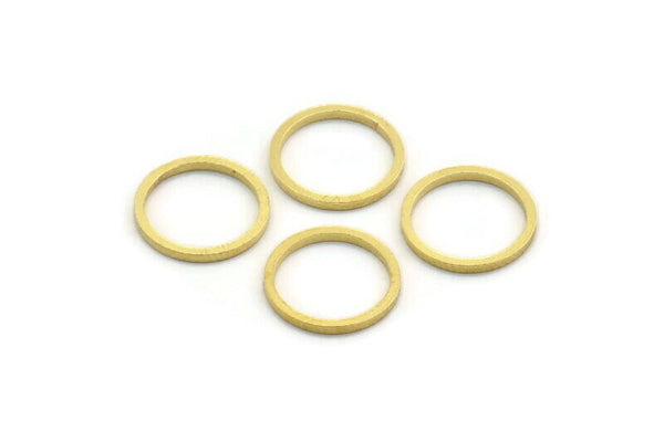 12mm Circle Connectors - 100 Raw Brass Circle Connectors (12x1x0.80mm) A6166