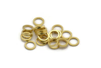 8mm Circle Connectors - 100 Raw Brass Circle Connectors (8x1x0.80mm) A6168