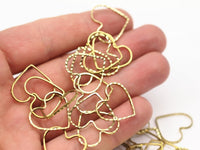 Halka Pirinç Bağlantı Parçası, 24 Ham Pirinç Kesim Kalp Bağlantı Parçası, Bulgular (21x16mm) A0573