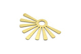 Brass Sun Charm, 6 Raw Brass Sunshine Charms With 1 Hole, Pendants, Findings (31x44x0.60mm) A6392