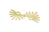 Brass Sun Charm, 6 Raw Brass Sunshine Charms With 1 Hole, Pendants, Findings (31x44x0.60mm) A6392