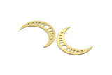 Brass Moon Charm, 10 Raw Brass Crescent Moon Charms, Moon Phases Charms, Findings (35x8x0.60mm) A6399