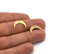 Brass Moon Charm, 24 Raw Brass Crescent Moon Charms With 1 Hole (17x4.5x0.60mm) A6414