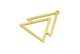 Brass Triangle Charm, 12 Raw Brass Triangle Shaped Charms With 1 Loop, Brass Stamping (27x22x0.60mm) A6409