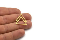 Brass Triangle Charm, 12 Raw Brass Triangle Shaped Charms With 1 Loop, Brass Stamping (27x22x0.60mm) A6409