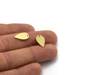 Brass Drop Charm, 24 Raw Brass Drop Charms With 1 Hole, Earrings, Findings (15x9x0.60mm) A6386