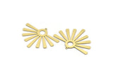 Brass Sun Charm, 4 Raw Brass Sunshine Charms With 1 Loop, Pendants, Findings (33x44x0.60mm) A6391