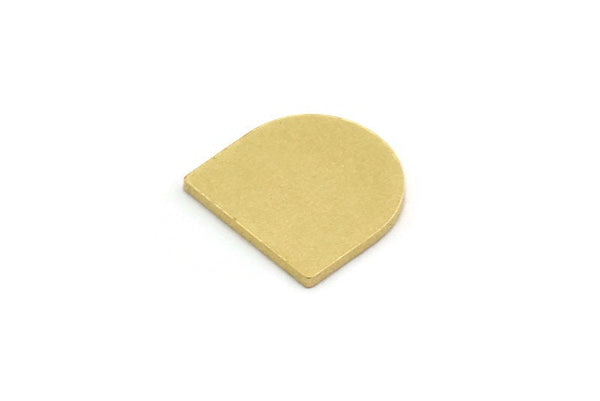 Brass D Shape Blank, 12 Raw Brass D Shape Blanks, Stamping Brass, Findings (13x13x1mm) A6387