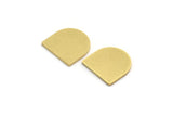 Brass D Shape Blank, 12 Raw Brass D Shape Blanks, Stamping Brass, Findings (13x13x1mm) A6387