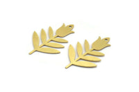 Brass Flower Charm, 12 Raw Brass Tulip Charms With 1 Hole, Pendant Charms (32x21x0.60mm) A6416