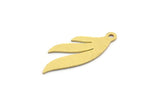 Brass Leaf Charm, 24 Raw Brass Leaf Charms With 1 Loop, Findings (24x9x0.60mm) A6404