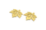 Brass Leaf Blank, 24 Raw Brass Plane Tree Leaf Blanks, Findings (16x16x0.60mm) A6413