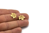 Brass Leaf Blank, 24 Raw Brass Plane Tree Leaf Blanks, Findings (16x16x0.60mm) A6413