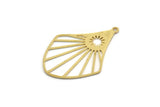 Brass Irregular Charm, 12 Raw Brass Sun Rising Charms With 1 Loop, Findings (36x25x0.60mm) A6364