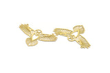 Brass Eagle Charm, 4 Raw Brass Eagle Shaped Charms With 2 Loops, Bird Charms, Necklace Charms, Connector Charms (30x49x0.60mm) A6408