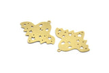 Brass Ghost Charm, 6 Raw Brass Cute Ghost Charms With 1 Loop, Star Charms, Findings (28.5x34x0.60mm) A6368