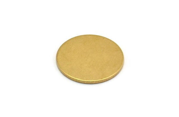 Brass Round Tag, 12 Raw Brass Round Stamping Blanks, Findings (19x1mm) D1272