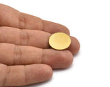 Brass Round Tag, 12 Raw Brass Round Stamping Blanks, Findings (19x1mm) D1272