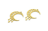 Brass Moon Charm, 8 Raw Brass Crescent Moon Charms, Moon Phases Charms, Findings (37x8x0.60mm) A6423