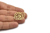 Brass Bee Charm, 6 Raw Brass Bee Charms With 1 Loop, Findings (33x27x0.60mm) A6421
