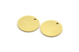 Brass Stamping Tag, 8 Raw Brass Round Charms With 1 Hole (17x1mm) A6220