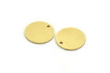 Brass Stamping Tag, 8 Raw Brass Round Charms With 1 Hole (17x1mm) A6220