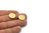 Brass Round Blank, 8 Raw Brass Round Shaped Blanks, Brass Findings, Stamping Blanks (17x1mm) A6221