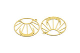 Brass Round Charm, 10 Raw Brass Sun And Crescent Moon Shaped Charms With 1 Loop, Charm Pendants (32x30x0.60mm) A6241