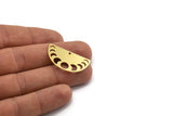 Semi Circle Charm, 6 Raw Brass Moon Phases Shaped Charms With 1 Hole, Charms, Findings (18x32x0.80mm) A6235
