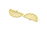 Brass Geometric Charm, 10 Raw Brass Semi Circle Charms With 1 Loop, Findings (16x28x0.80mm) A6237