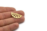 Brass Geometric Charm, 10 Raw Brass Semi Circle Charms With 1 Loop, Findings (16x28x0.80mm) A6237