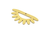 Brass Sun Charm, 8 Raw Brass Rising Sun Charms With 1 Hole, Sunshine Findings (17.5x35x0.80mm) A6242