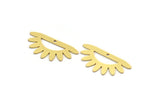 Brass Sun Charm, 8 Raw Brass Rising Sun Charms With 1 Hole, Sunshine Findings (17.5x35x0.80mm) A6242