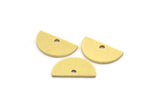 Brass Geometric Charm, 24 Raw Brass Semi Circle Charms With 1 Hole, Findings (8x14x0.80mm) A6225