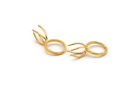 Claw Ring Blank - 2 Gold Plated Brass 4 Claw Ring Blanks For Natural Stones N0046