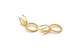 Claw Ring Blank - 2 Gold Plated Brass 4 Claw Ring Blanks For Natural Stones N0046