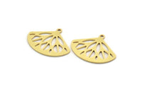 Brass Geometric Charm, 12 Raw Brass Curved Triangle Shaped Charms With 1 Hole, Brass Stamping (19x24x0.80mm) A6239