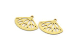 Brass Geometric Charm, 12 Raw Brass Curved Triangle Shaped Charms With 1 Hole, Brass Stamping (19x24x0.80mm) A6239