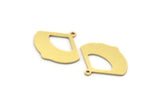 Brass Geometric Charm, 12 Raw Brass Curved Triangle Shaped Charms With 1 Hole, Findings (20x24x0.80mm) A6233