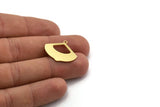 Brass Geometric Charm, 12 Raw Brass Curved Triangle Shaped Charms With 1 Hole, Findings (20x24x0.80mm) A6233