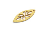 Brass Geometric Charm, 24 Raw Brass Marquise Charms With 1 Hole, Findings (24x10x0.80mm) A6216