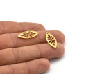 Brass Geometric Charm, 24 Raw Brass Marquise Charms With 1 Hole, Findings (24x10x0.80mm) A6216