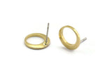 Brass Circle Earring, 8 Raw Brass Round Stud Earrings (12x1.5mm) BS 2009 A6433