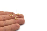 7.5mm Circle Earring, 12 Raw Brass Circle Stud Earrings (7.5x1mm) A6440