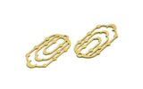 Brass Oval Charm, 10 Raw Brass Crescent Moon Charms With 1 Loop, Earring Charms (35x16x0.60mm) A6425