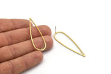 Brass Drop Earring, 10 Raw Brass Drop Stud Earrings (52x15x1mm) D1282 A6218