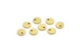 Brass Stamping Tag, 100 Raw Brass Tiny Round Charms With 1 Hole (6x1mm) A6213