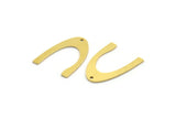 Brass Charm, 12 Raw Brass, Brass Pendants, Charm Pendants, U Shaped Charms, Brass Semi Circle Charms With 1 Hole (23x6x0.80mm) A6212