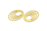 Pirinç Oval Charm, 1 Delikli 4 Ham Pirinç Oval Charm, Küpe Charm'ları (44x33x0,60 mm) A6243