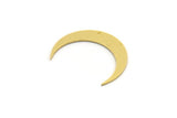 Brass Moon Blank, 24 Raw Brass Crescent Moon Shaped Blanks, Findings (19x4x0.60mm) A6226